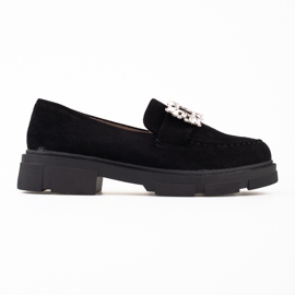 Wildlederloafer auf der Shelovet-Plattform schwarz