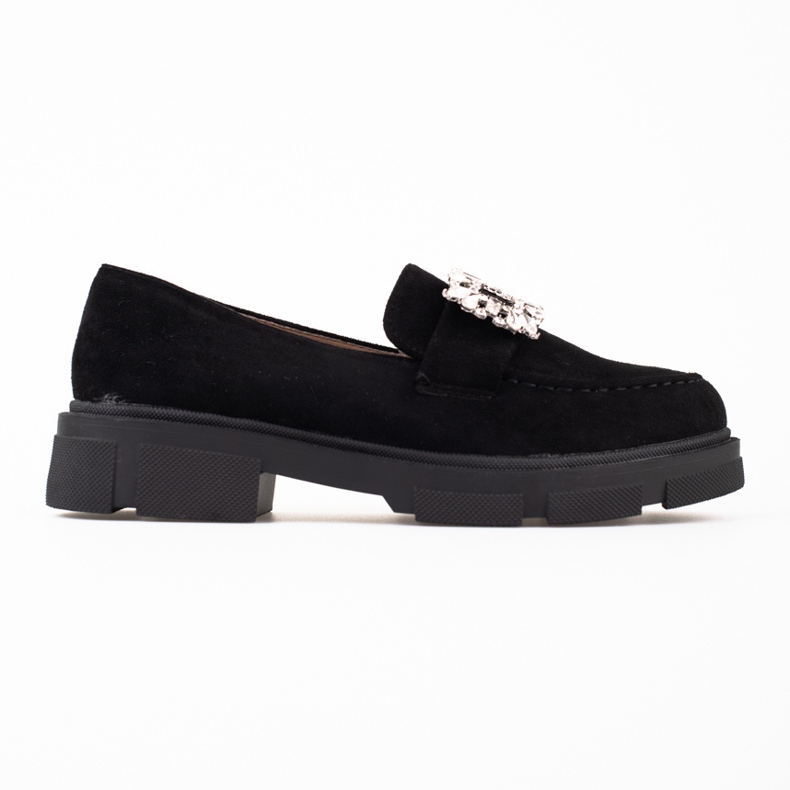 Wildlederloafer auf der Shelovet-Plattform schwarz