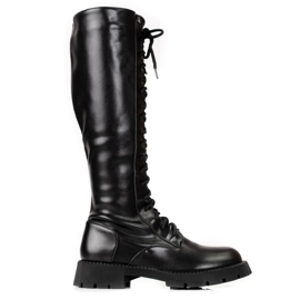 Hoch geschnürte schwarze Shelovet-Arbeiterinnen für Damen