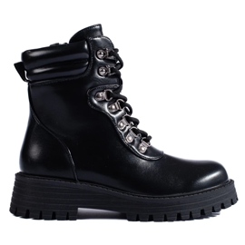 Schwarze Schnürstiefeletten für Damen