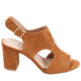 Sandalen durchbrochene High Heels Stacy Camel JF2007 braun