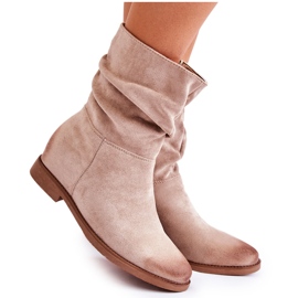 PG1 Hohe Stiefel aus Wildleder für Damen Beige Venis CH2180