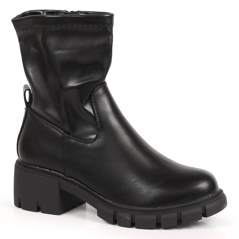 Schwarze Jodhpur-Stiefel mit hohem Absatz und Plateau, schwarze Jezzi