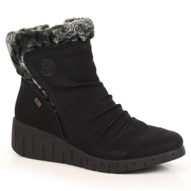 Schwarzer Rieker Y1361-00 wasserdichter Winterstiefel für Damen weiß