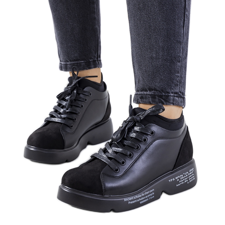 Schwarze Sneaker mit hohem Absatz von Ambly
