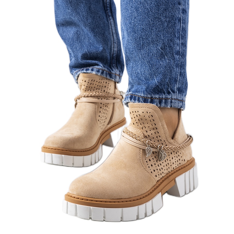 BM Beige Langridge-Stiefel