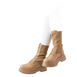 Braune Stiefel mit Sockenoberteil von Lewin