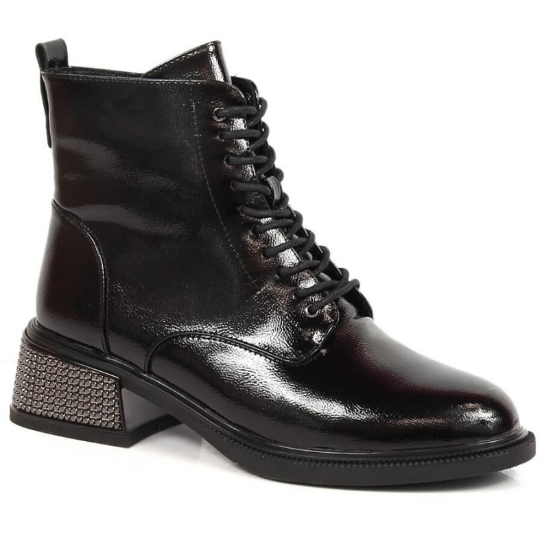 Lackisolierte Stiefel mit dekorativen isolierten Absätzen Filippo W PAW384 schwarz