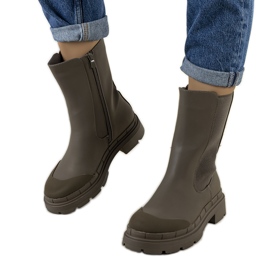 Dunkelgrüne matte Antede-Stiefel