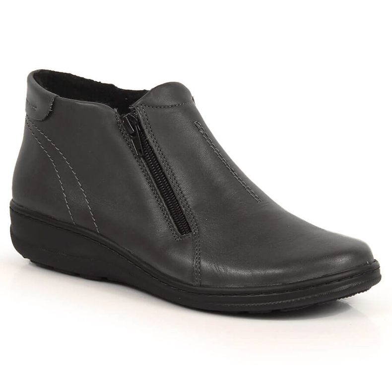 Bequeme Lederstiefel für Damen, warmgrau Helios