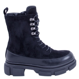 BM Kinney Schwarze Schnürstiefel