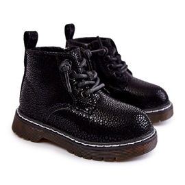 Warme Kinderstiefel mit Reißverschluss Schwarz Betsy