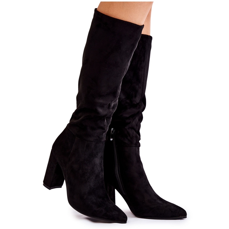 PG1 Wildleder-Slip-On-Stiefel Schwarz Miriam