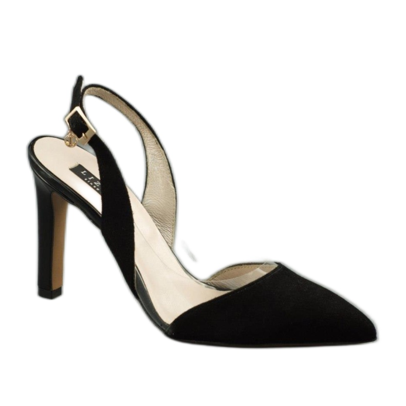 Lizard Frauen Ledersandalen auf Szpilka 04765 Schwarz