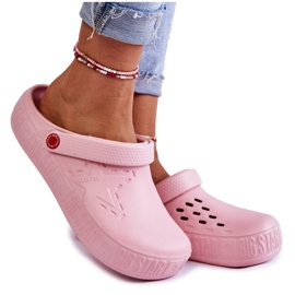 Leichte Hausschuhe für Damen Kroks Big Star II275008 Pink rosa
