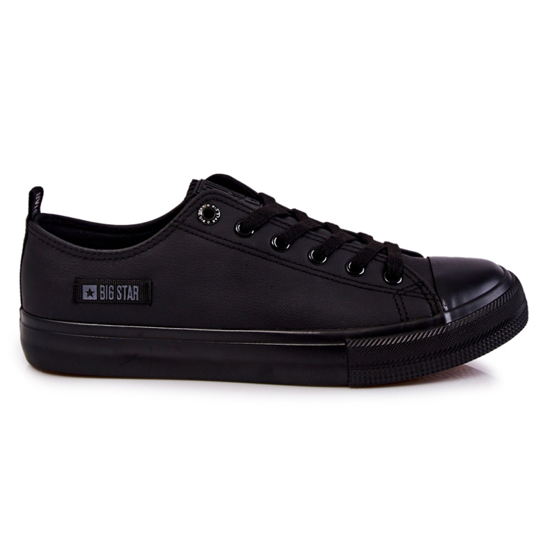 Niedrige Ledersneaker für Herren Big Star KK174009 Schwarz