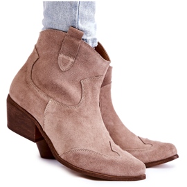 Lewski Shoes Damen Booties Spitz Lewski Schuhe 3236 Cappucino braun