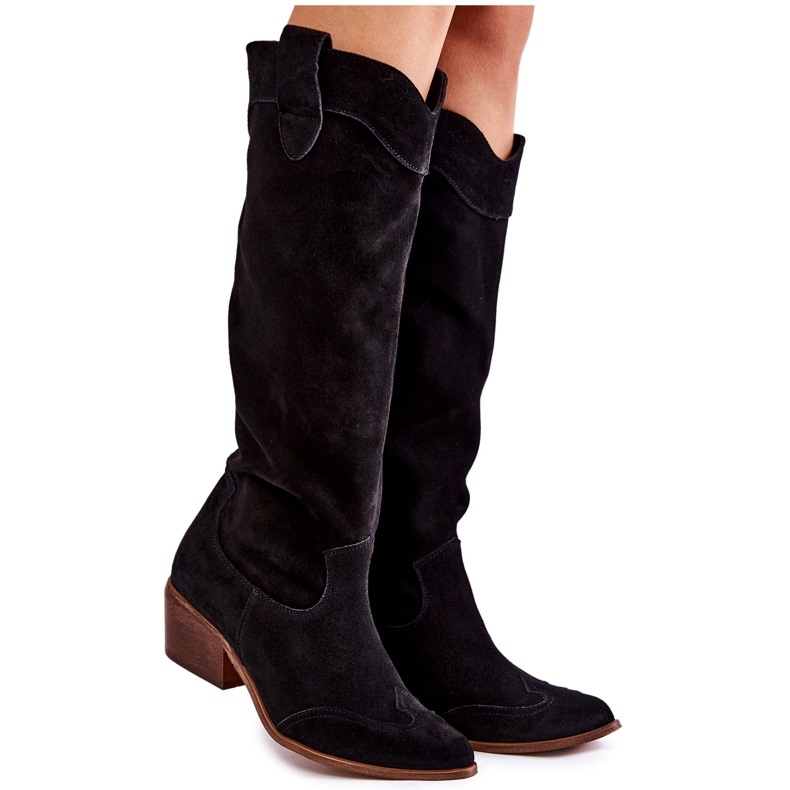 Lewski Shoes Damen High Heel Stiefel Lewski Schuhe 3235 Schwarz