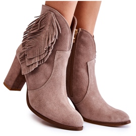 Lewski Shoes Damen Wildleder Booties Lewski Schuhe 3093 Cappucino braun