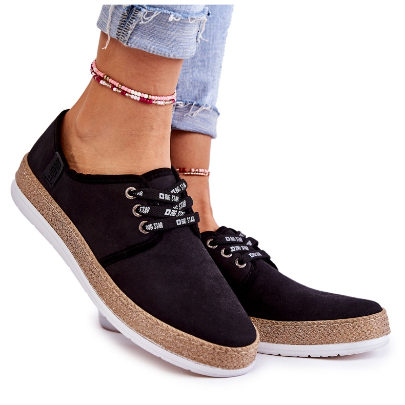 Damen Low Sneakers Memory Foam System Big Star KK276004 Schwarz