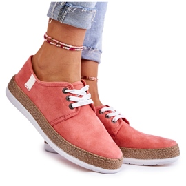 Damen Low Sneakers Memory Foam System Big Star KK276006 Koralle rot