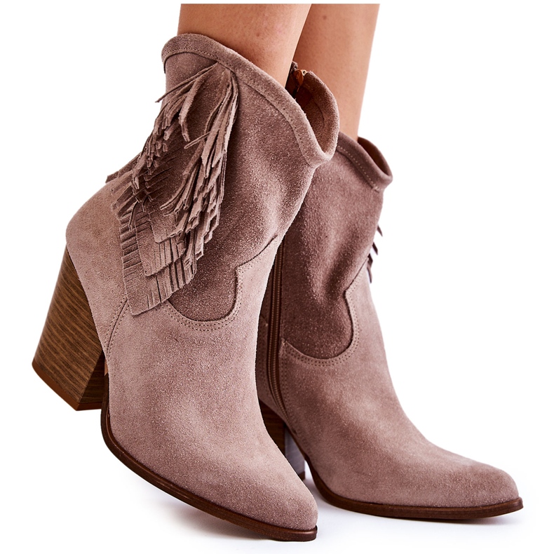 Lewski Shoes Damen Wildleder Booties Lewski Schuhe 2808 / L Cappucino beige