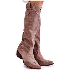 Lewski Shoes Damen High Heel Stiefel Lewski Schuhe 3235 Cappucino beige