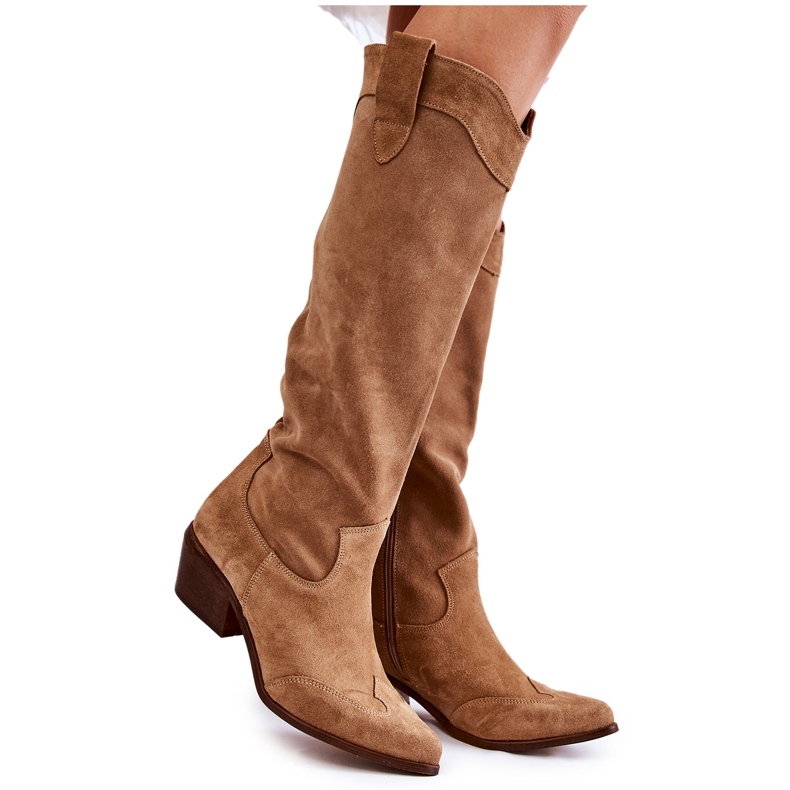 Lewski Shoes Damen High Heel Stiefel Lewski Schuhe 3235 Beige