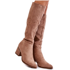 PS1 Klassische Wildlederstiefel mit Reißverschluss Beige Leyette