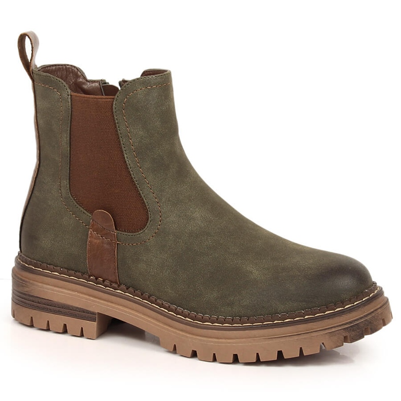 Grüne eVento warme Jodhpur-Stiefel auf der Plattform