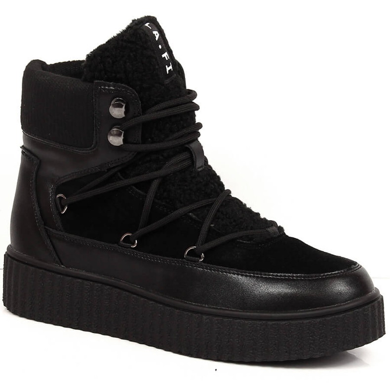 Damen-Schnürstiefel mit isoliertem schwarzem Laura La.Fi-Plateau