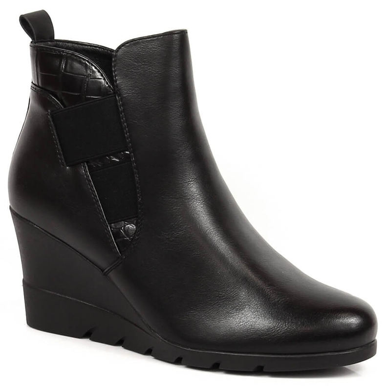 Schwarz Warme Keilstiefel für Damen Schwarz Filippo PAW386