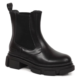 Jodhpur-Stiefel aus schwarzem Leder mit schwarz isoliertem Big Star KK274485