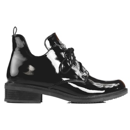 Damen-Stiefel aus Lackleder im Shelovet-Schnitt schwarz