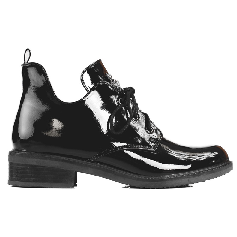 Damen-Stiefel aus Lackleder im Shelovet-Schnitt schwarz