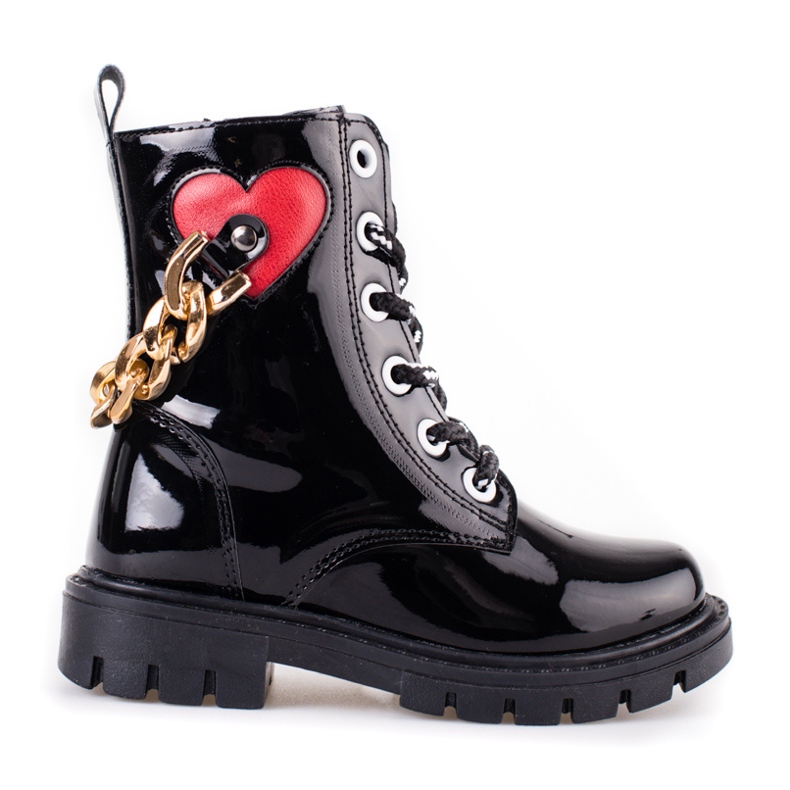 Lackierte Shelovet Mädchenstiefel schwarz