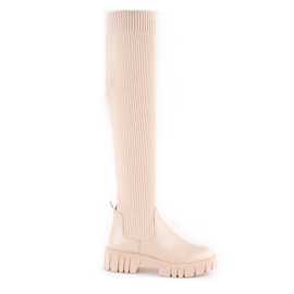 Musketiere für Damen mit flexiblem Schaft Shelovet beige
