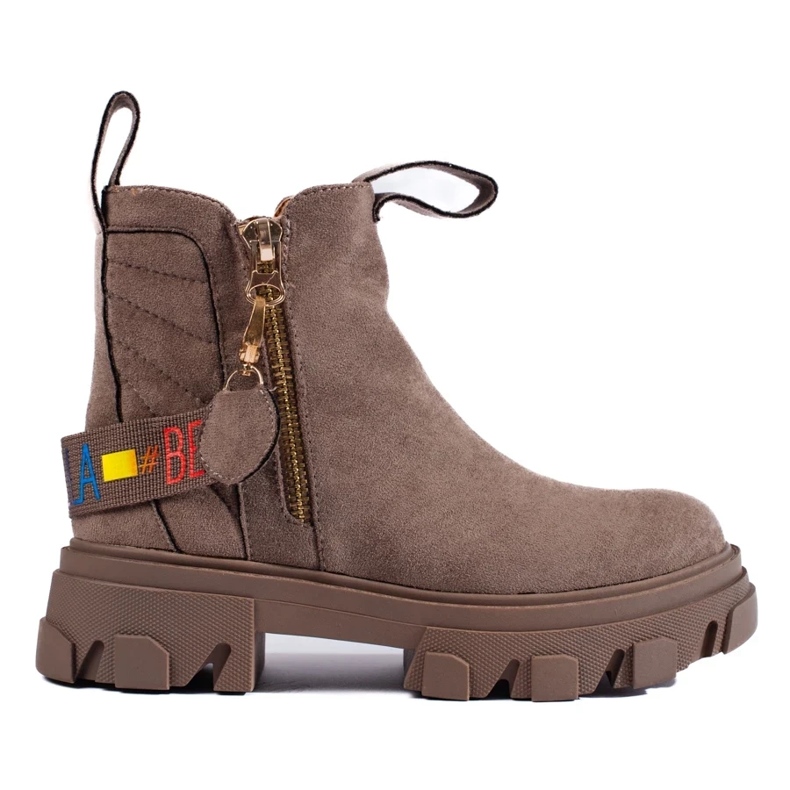 Plateau-Stiefeletten für Damen beige