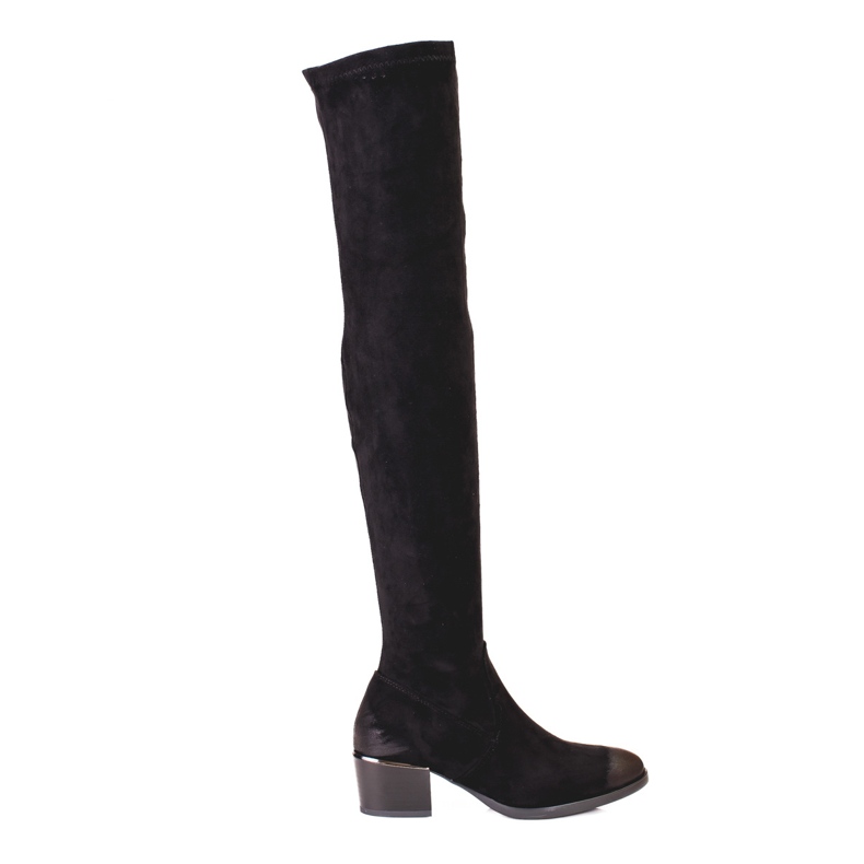 Vinceza Overknee-Stiefel aus Wildleder für Damen schwarz