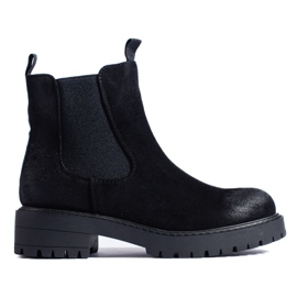 Shelovet schwarze Chelsea-Stiefel für Damen