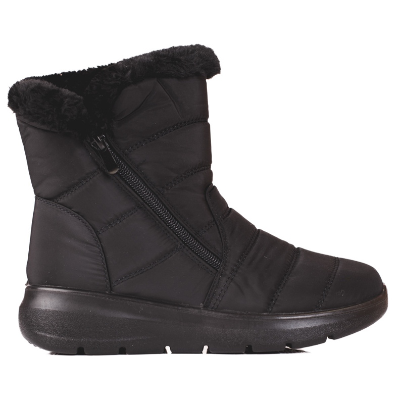 Schwarze Shelovet Damenstiefel mit Pelzisolierung