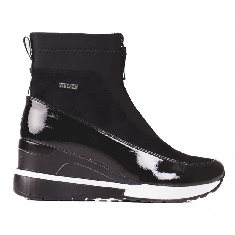 Sportliche Damenstiefel auf dem Vinceza-Keil schwarz