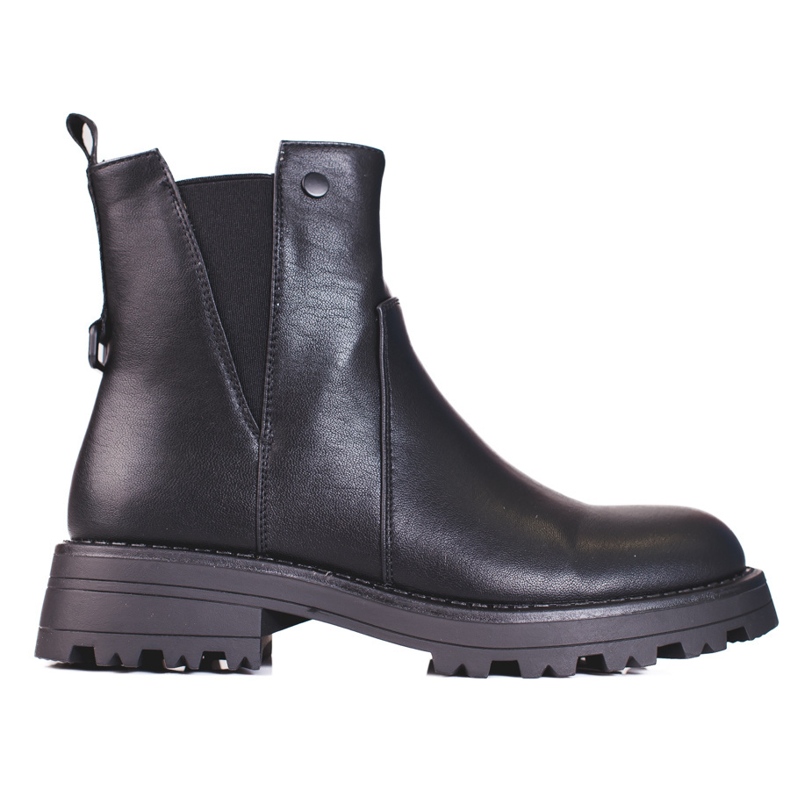 Schwarze Damen-Chelsea-Stiefel aus ökologischem Leder