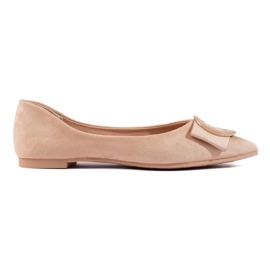 Shelovet beige Wildleder-Ballerinas für Damen