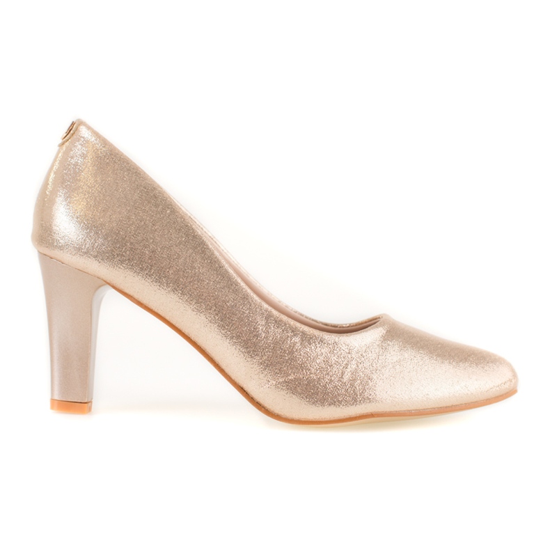 Klassische goldene Shelovet-Pumps