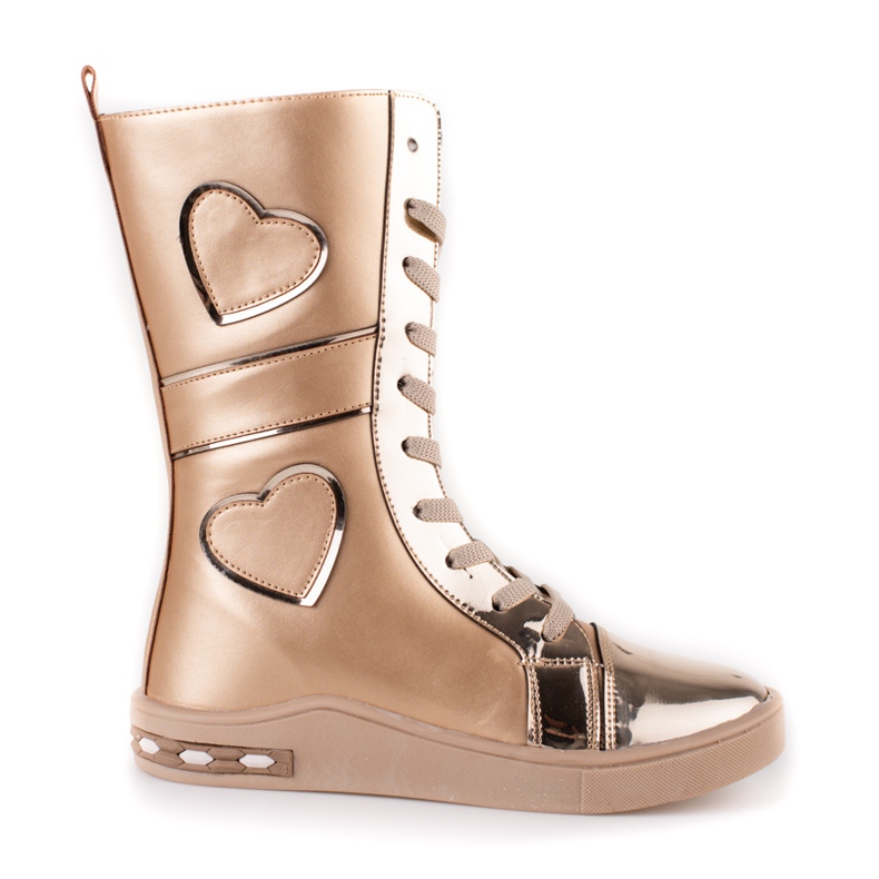 Mädchenstiefel mit hohem Schaft Shelovet golden