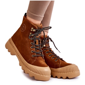 Braune warme Wildlederstiefel Big Star KK274520