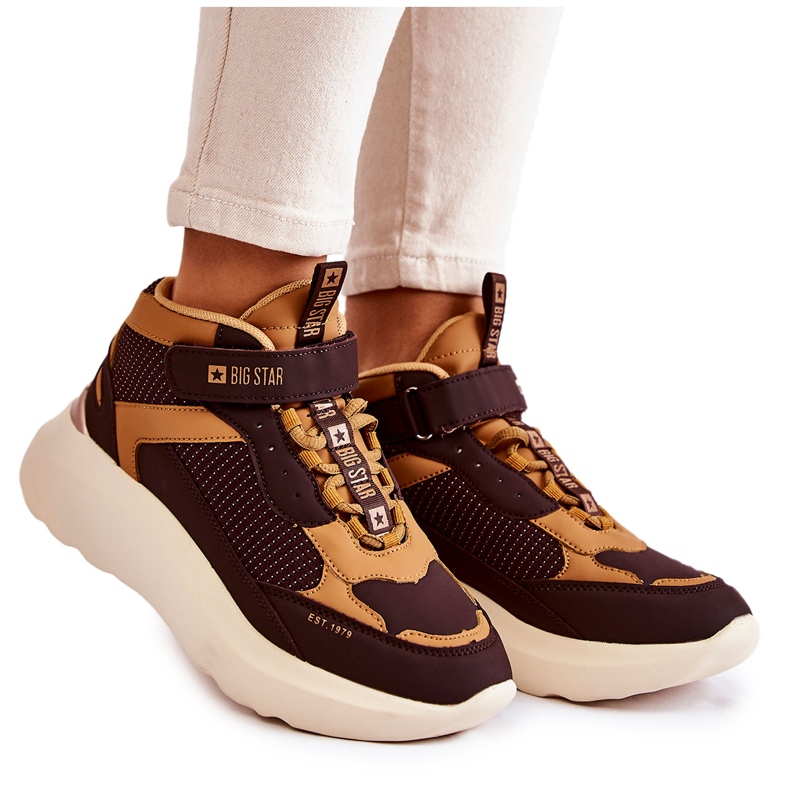 Damen Sportschuhe Memory Foam System Big Star KK274404 Braun