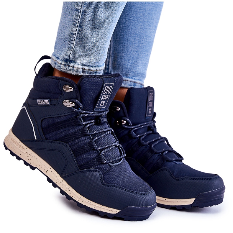 Hohe Trekkingschuhe für Damen Big Star KK274611 Marineblau
