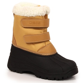 Kinder-Schneestiefel mit klettisoliertem Kamel Big Star KK374237 schwarz gelb